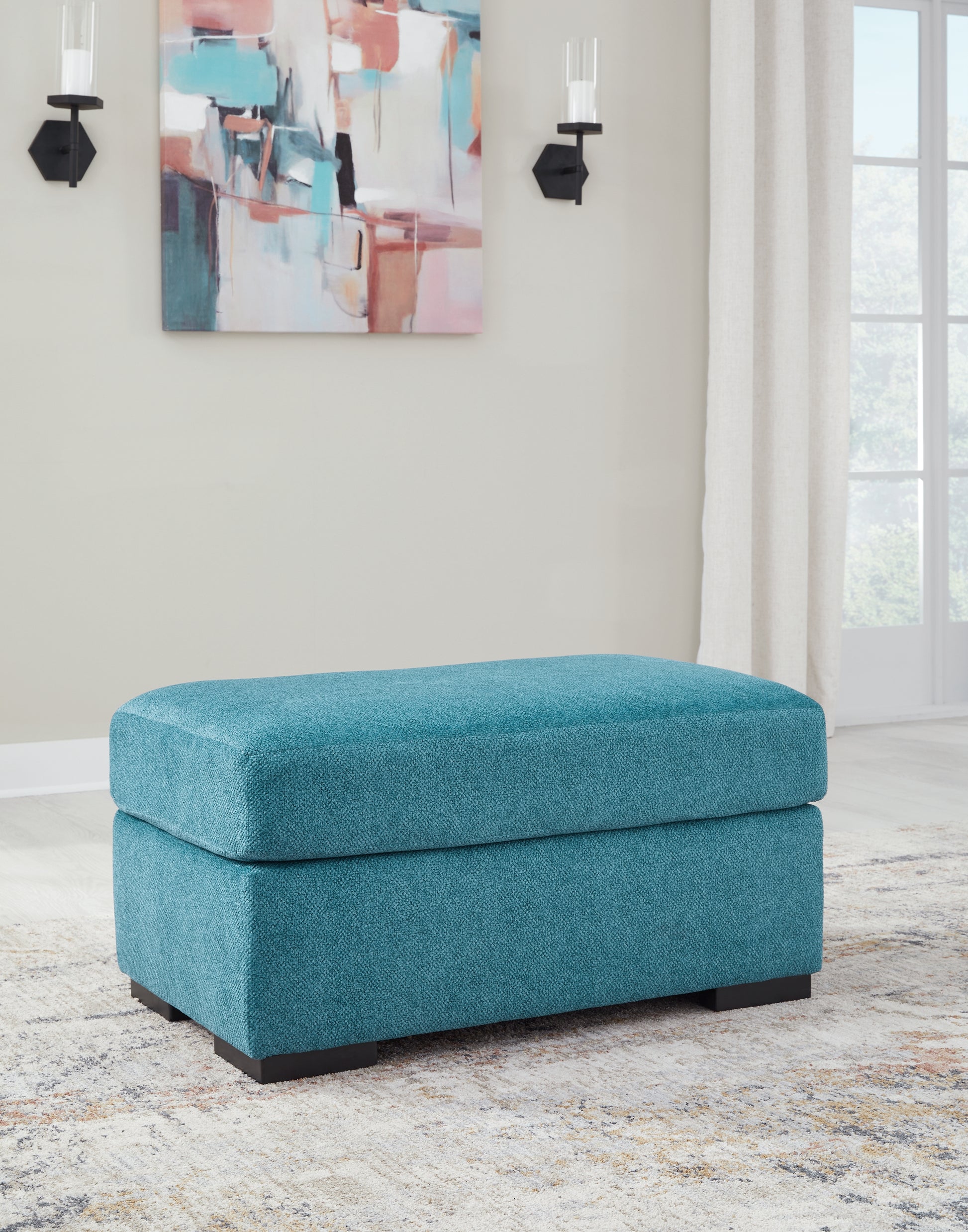 Orange Furniture Outlet - Ashley Furniture - Keerwick Living Room - Ottoman / Teal - 6750714