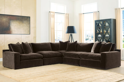 Orange Furniture Outlet - Ashley Furniture - Maxton Heights Sectional - RAF 5-Piece Sectional / Bittersweet - 67807S4