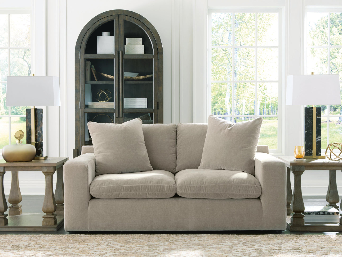 Orange Furniture Outlet - Ashley Furniture - Maxton Heights Living Room - Loveseat / Pebble - 6780835