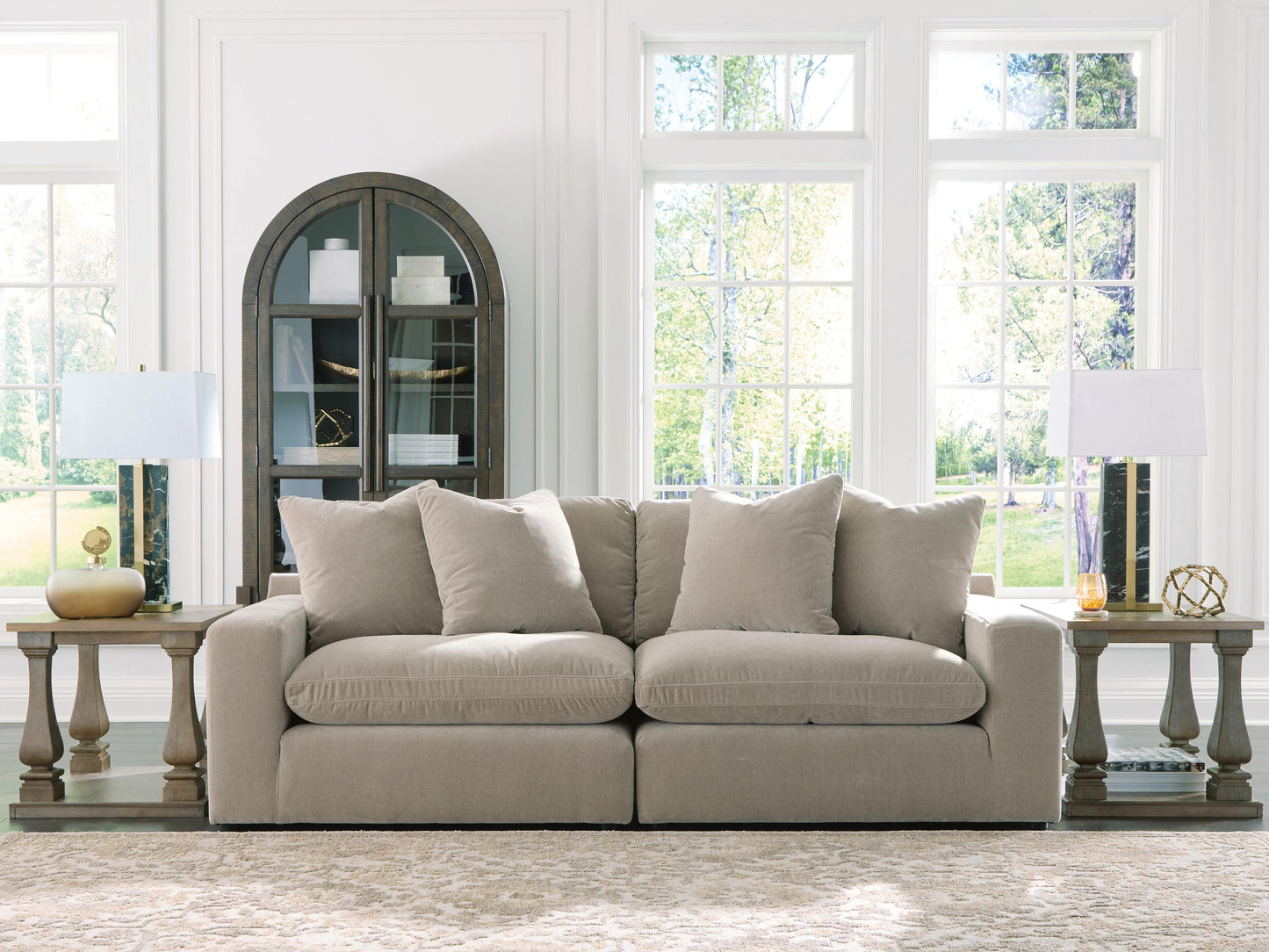 Orange Furniture Outlet - Ashley Furniture - Maxton Heights Sectional - RAF 2-Piece Sectional Sofa / Pebble - 67808S1
