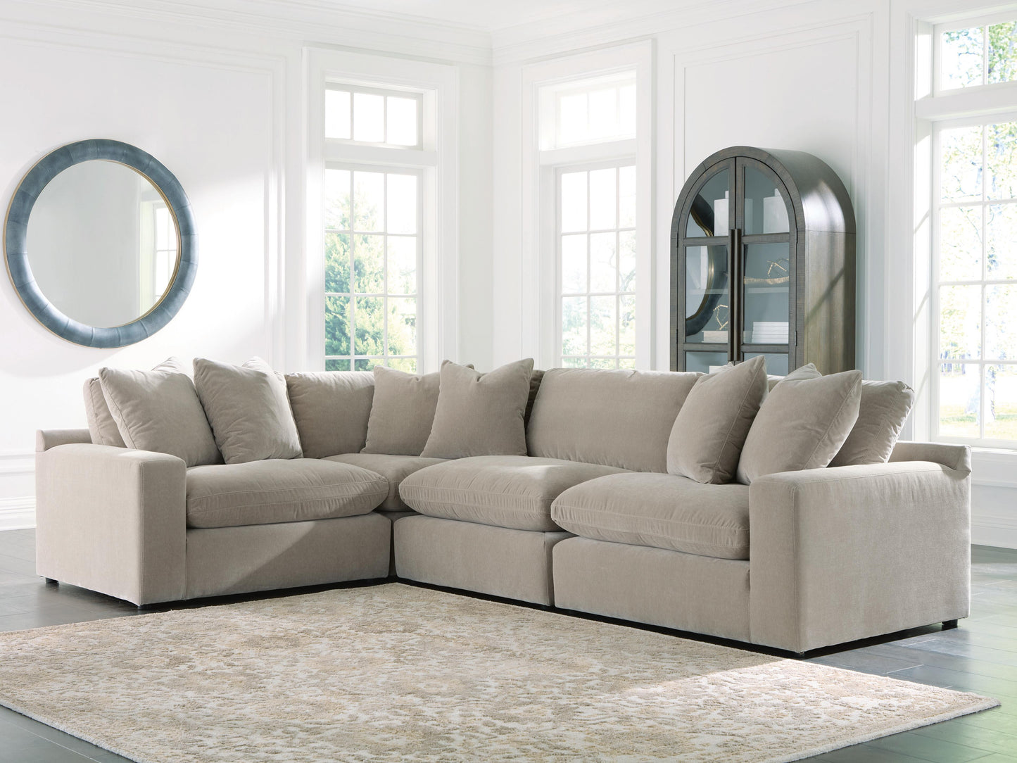 Orange Furniture Outlet - Ashley Furniture - Maxton Heights Sectional - RAF 4-Piece Sectional / Pebble - 67808S3