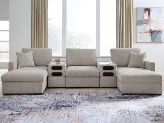 Orange Furniture Outlet - Ashley Furniture - ModMax Luxe Sectional - RAF 5-Piece Double Chaise Sectional with Audio Consoles - 68605S43