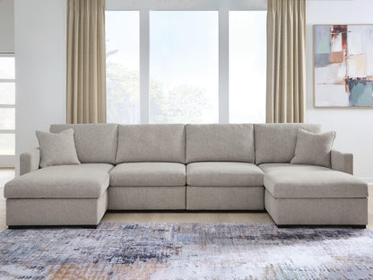Orange Furniture Outlet - Ashley Furniture - ModMax Luxe Sectional - RAF 4-Piece Double Chaise Sectional / Flint - 68605S16