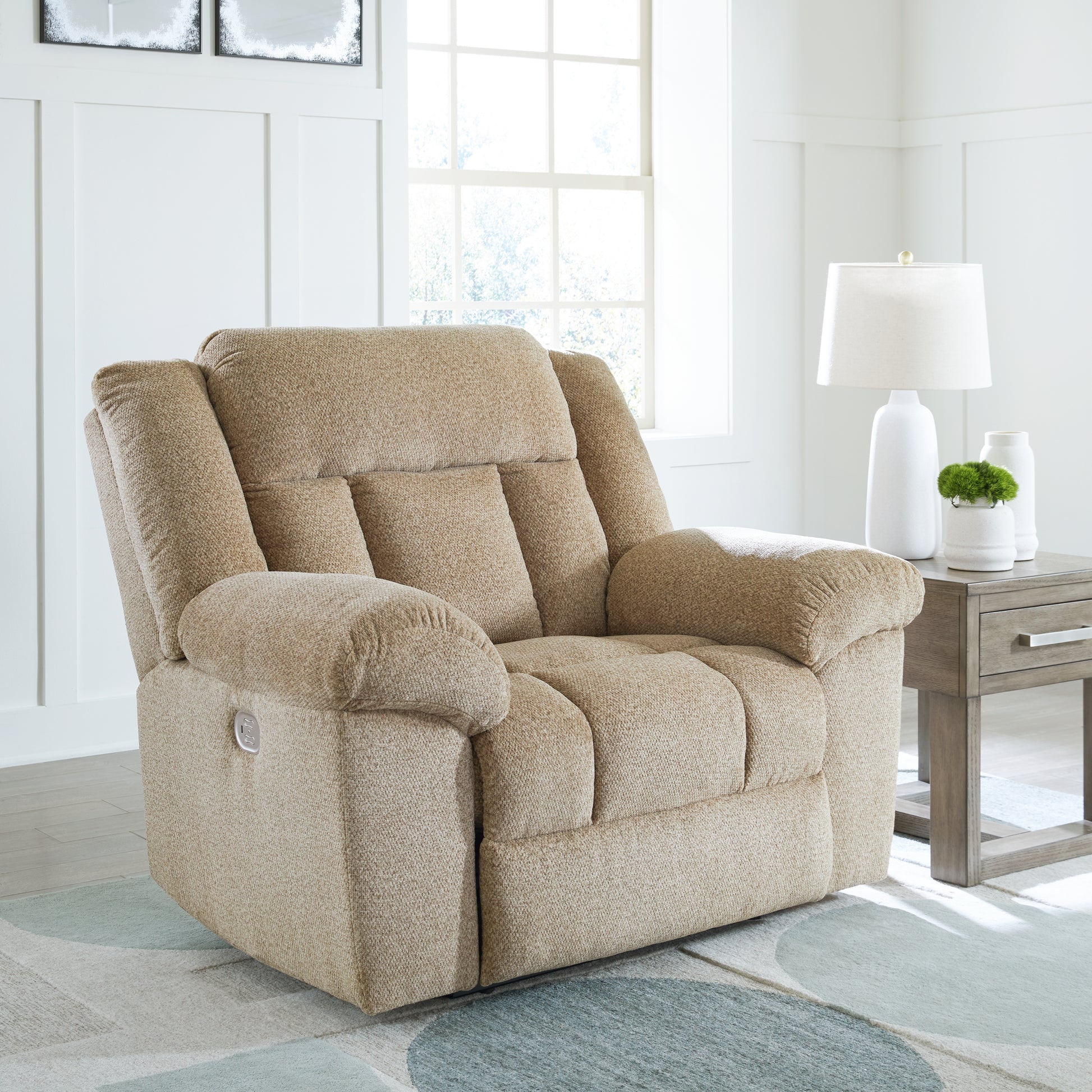 Orange Furniture Outlet - Ashley Furniture - Tip-Off Living Room - PWR Recliner/ADJ Headrest / Wheat - 6930582