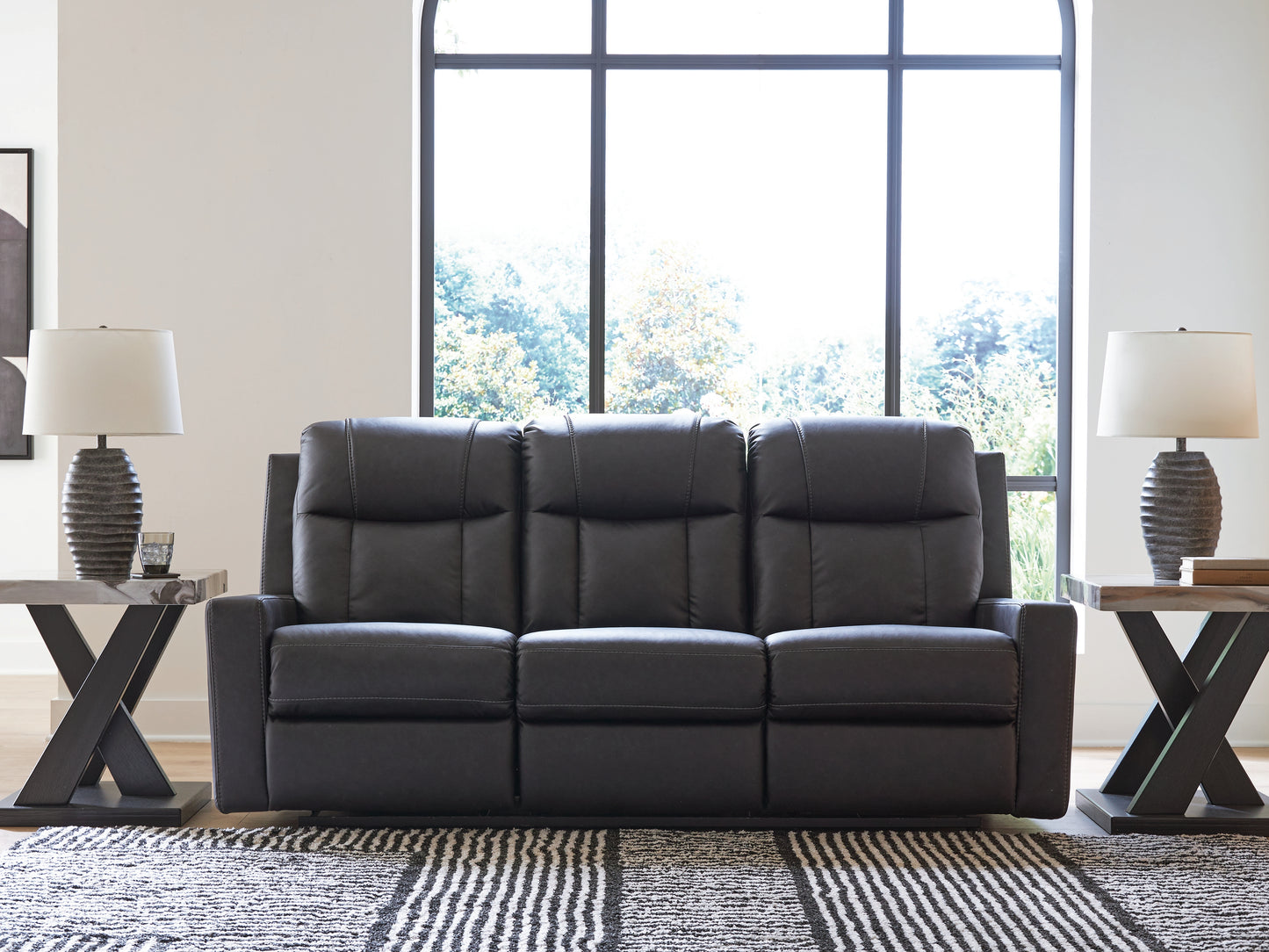 Orange Furniture Outlet - Ashley Furniture - Mackmenville Living Room - Reclining Sofa / Carbon - 7471388