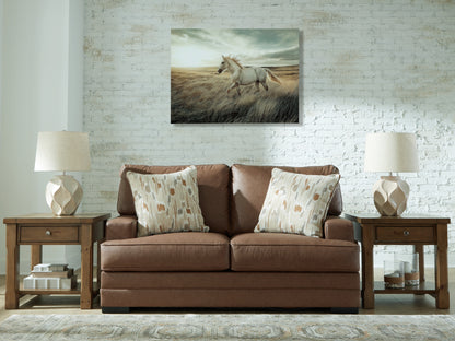 Orange Furniture Outlet - Ashley Furniture - VillaCourt Living Room - Loveseat / Caramel - 7490935