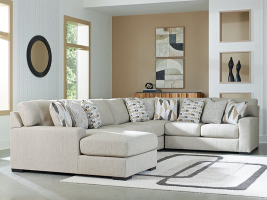 Orange Furniture Outlet - Ashley Furniture - Laurelgrove Sectional - RAF 3-Piece Double Chaise Sectional / Pebble - 75105S7
