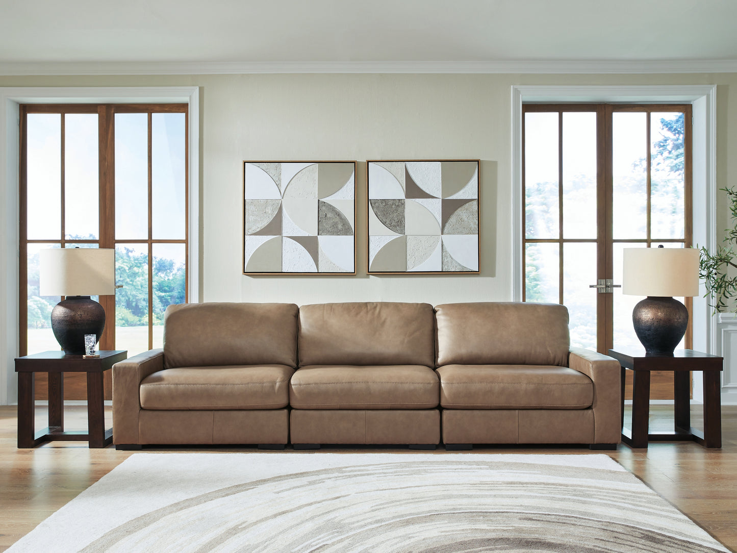 Orange Furniture Outlet - Ashley Furniture - Veronella Sectional - RAF 3-Piece Sectional Sofa / Sahara - 76106S2