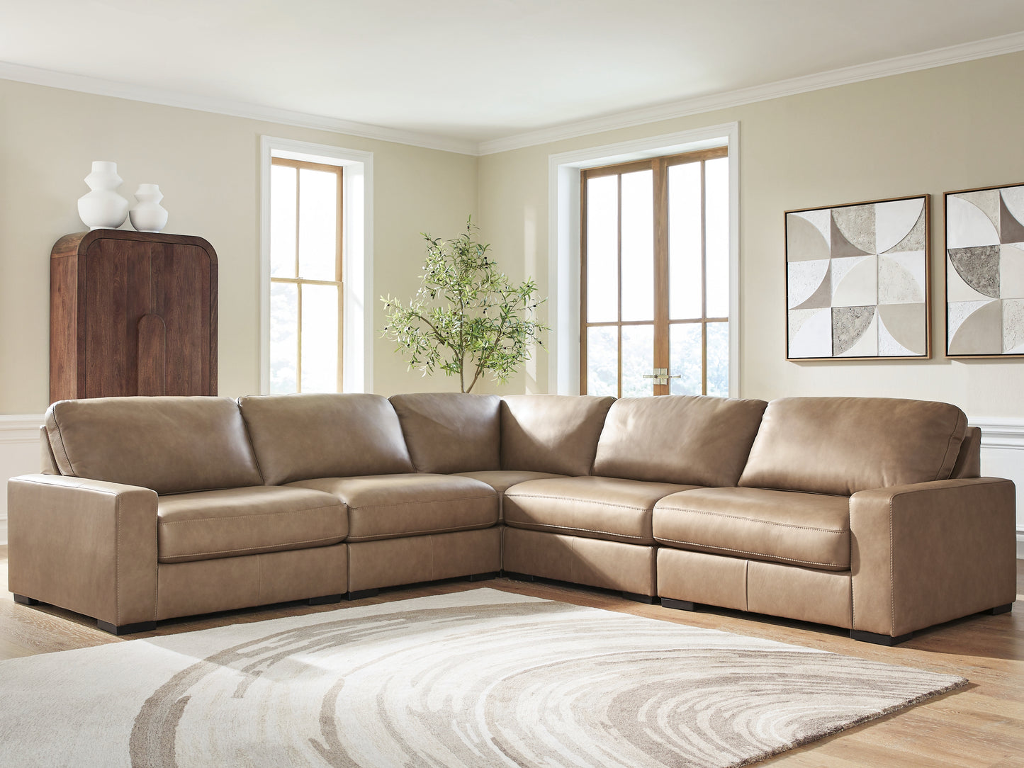 Orange Furniture Outlet - Ashley Furniture - Veronella Sectional - RAF 5-Piece Sectional / Sahara - 76106S17