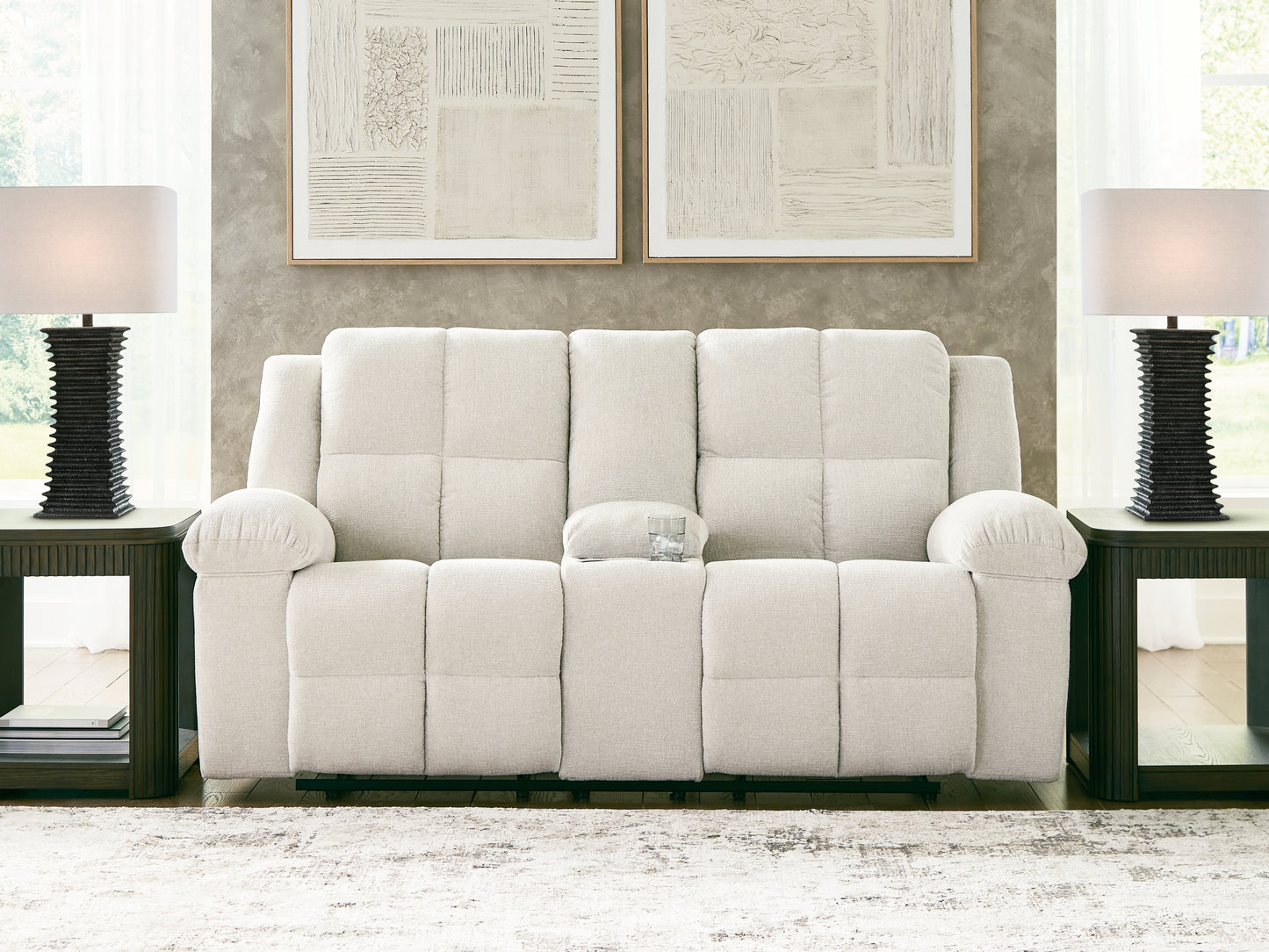 Orange Furniture Outlet - Ashley Furniture - Orlen Living Room - DBL Rec Loveseat w/Console - 8160294