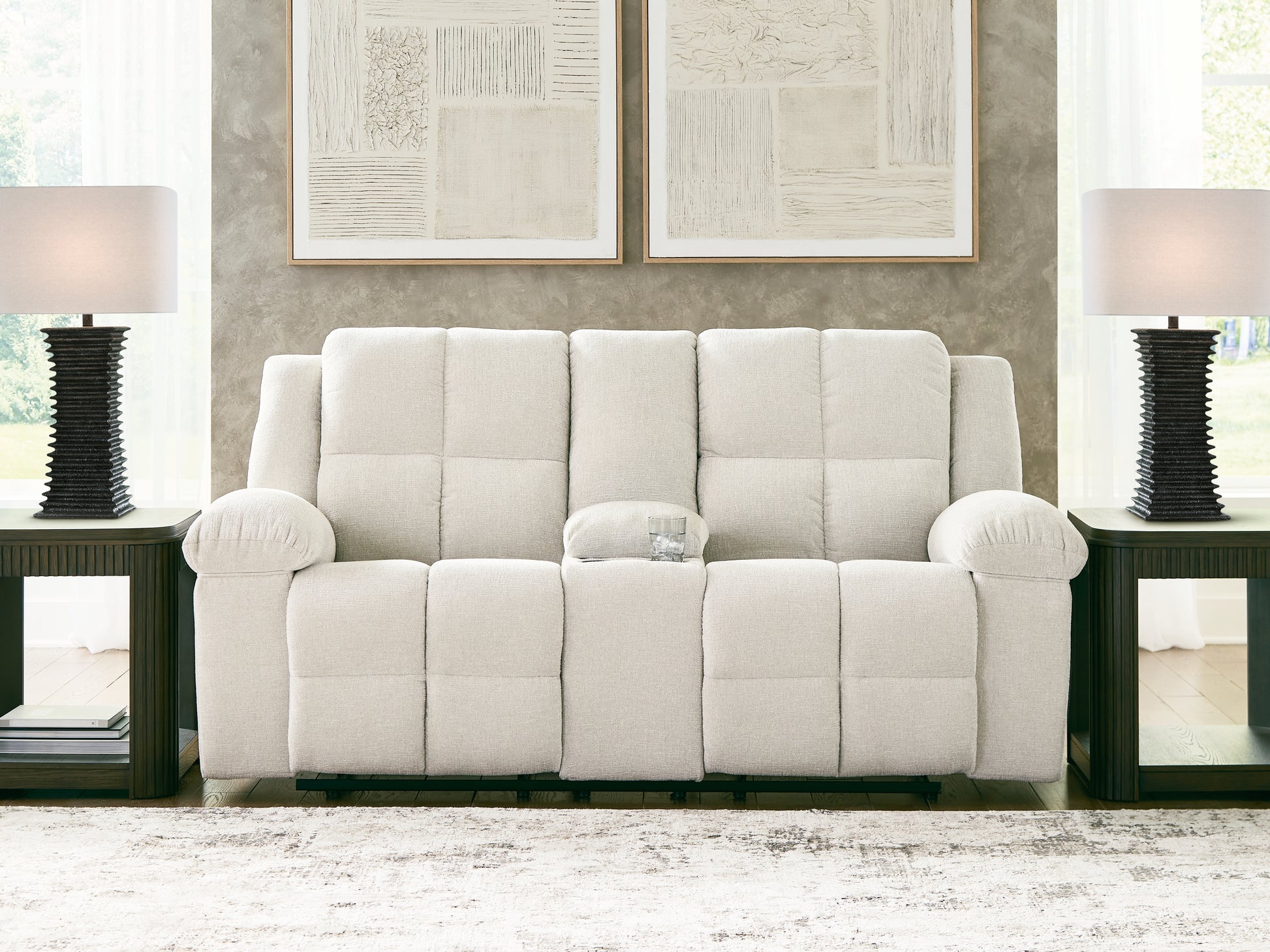 Orange Furniture Outlet - Ashley Furniture - Orlen Living Room - DBL Rec Loveseat w/Console - 8160294