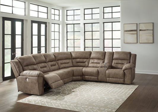 Orange Furniture Outlet - Ashley Furniture - Ravenel Sectional - 4-Piece Power Reclining Sectional / Fossil - 83106S4