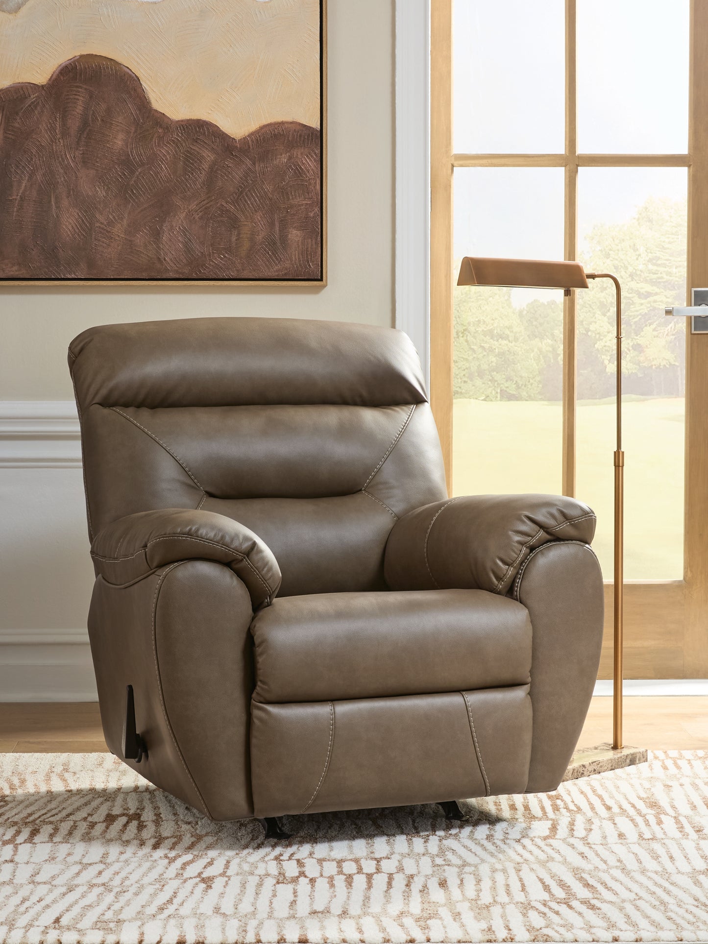 Orange Furniture Outlet - Ashley Furniture - Elksworth Living Room - Rocker Recliner / Biscotti - PC8400225