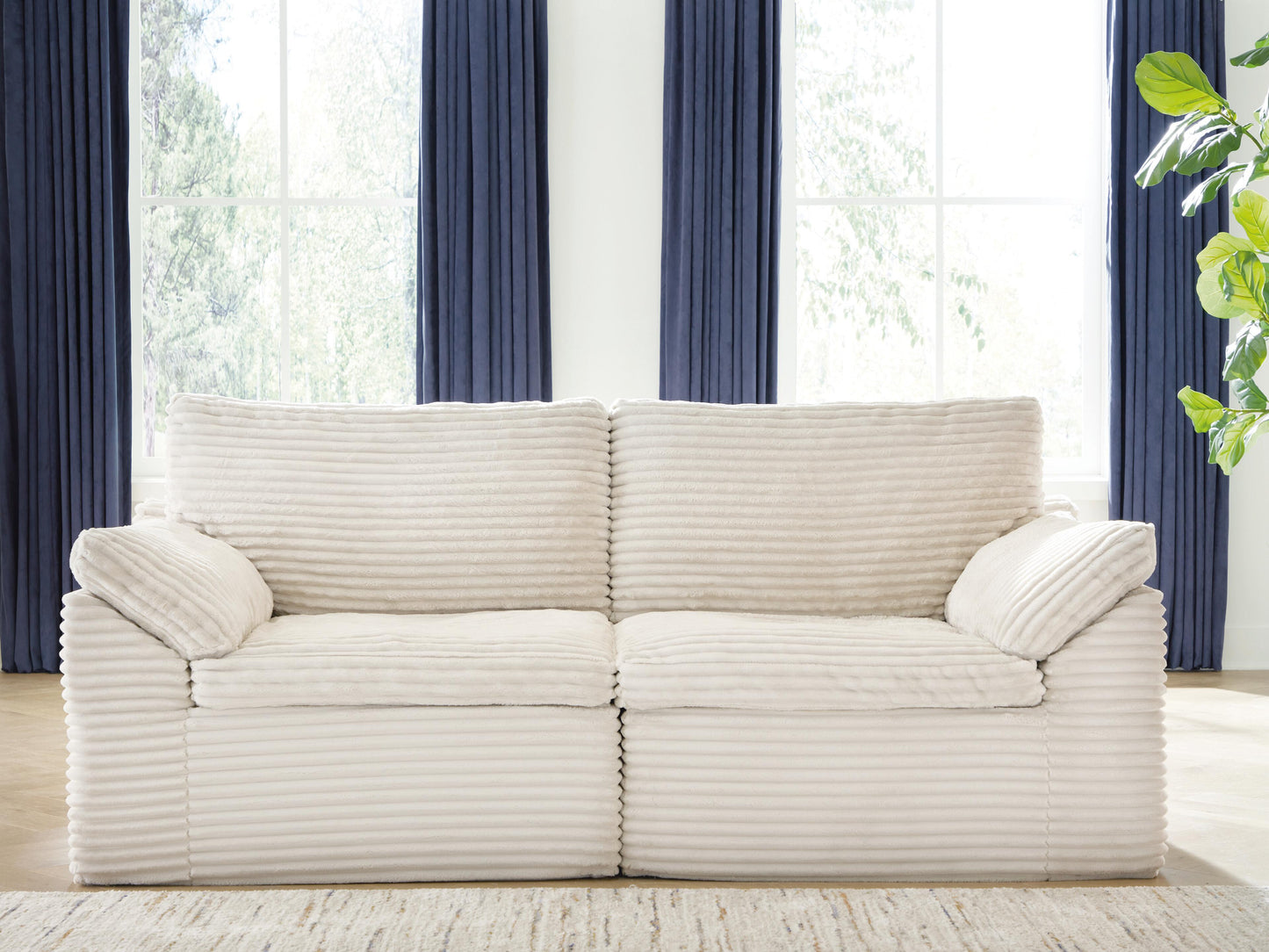 Orange Furniture Outlet - Ashley Furniture - Fannin Sectional - LAF/RAF Corner Chair (Set of 2) / Ivory - PC8430451