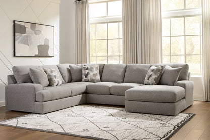 Orange Furniture Outlet - Ashley Furniture - Lindon Sectional - 3-Piece Sectional with Chaise / Smoke - 84704S4