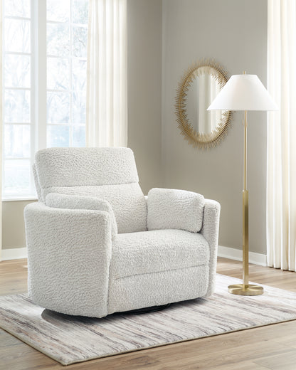 Orange Furniture Outlet - Ashley Furniture - Gosaldo Living Room - Swivel Glider Power Recliner / Silver - PC8630395