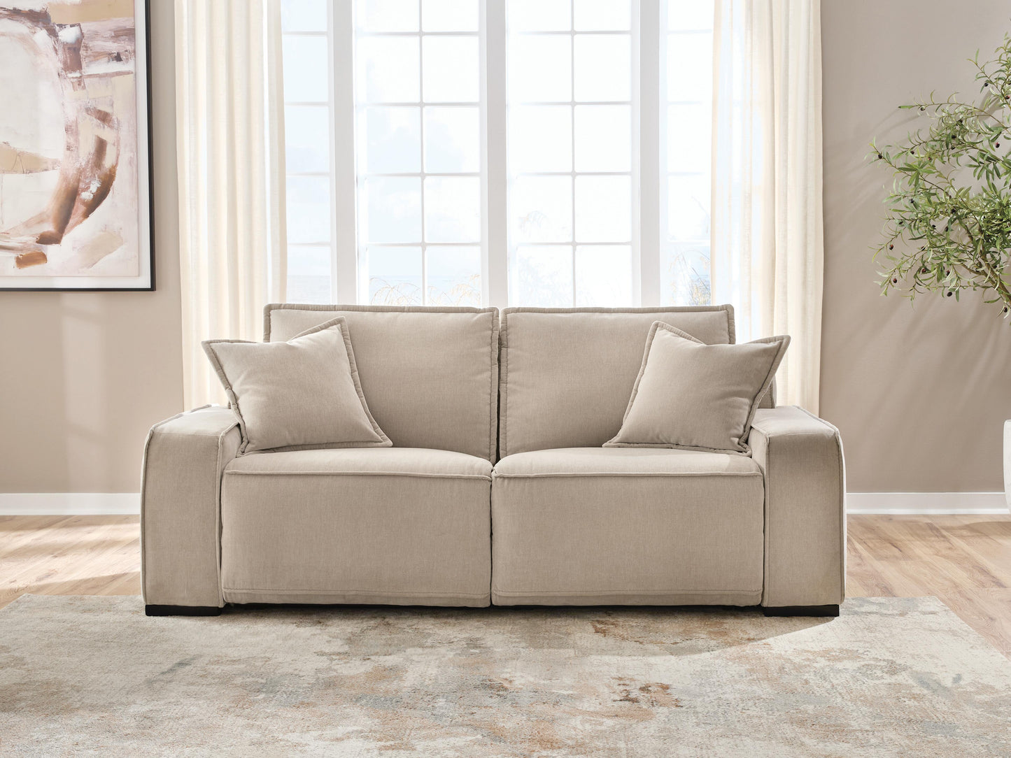 Orange Furniture Outlet - Ashley Furniture - Carceri Sectional - 2-Piece Power Reclining Sectional Loveseat / Cashmere - 87003S1