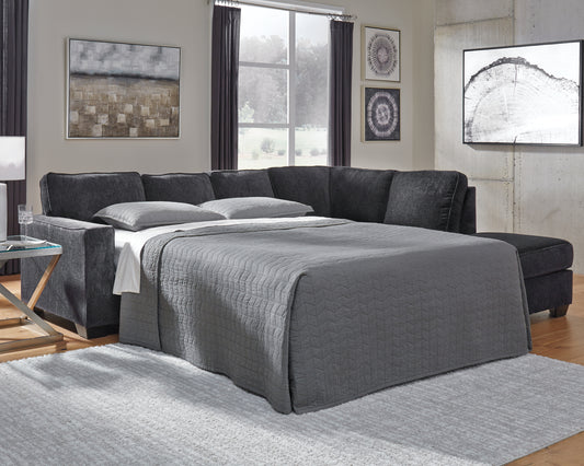 Orange Furniture Outlet - Ashley Furniture - Altari Sectional - RAF 2-Piece Sleeper Sectional with Chaise / Alloy - 87214S4