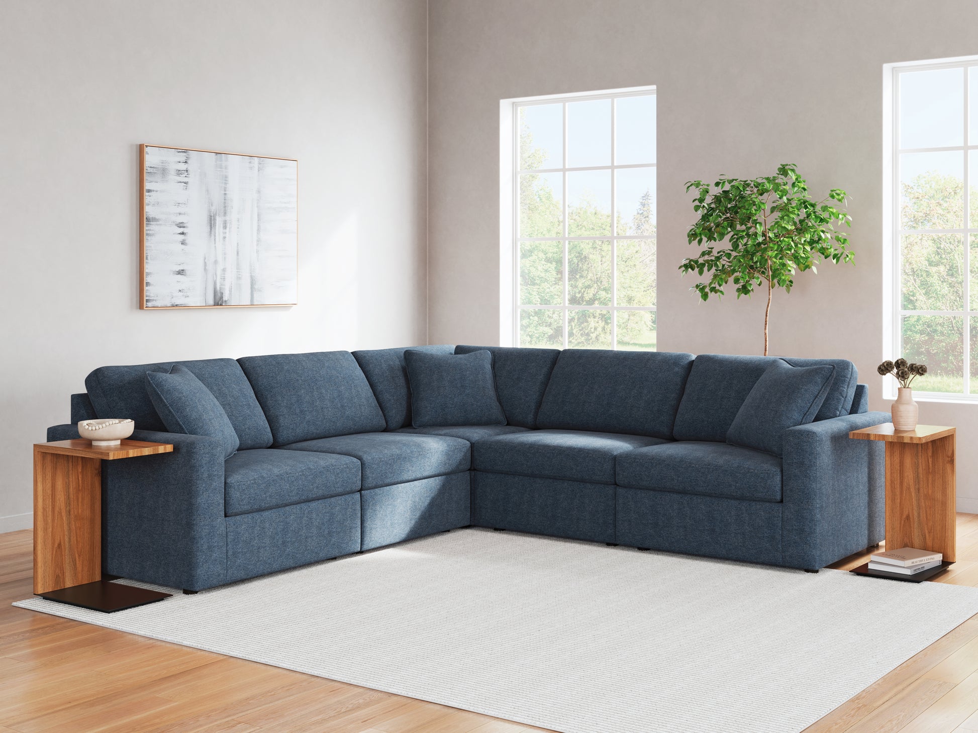Orange Furniture Outlet - Ashley Furniture - Modmax Sectional - RAF 5-Piece Sectional / Ink - 92101S6
