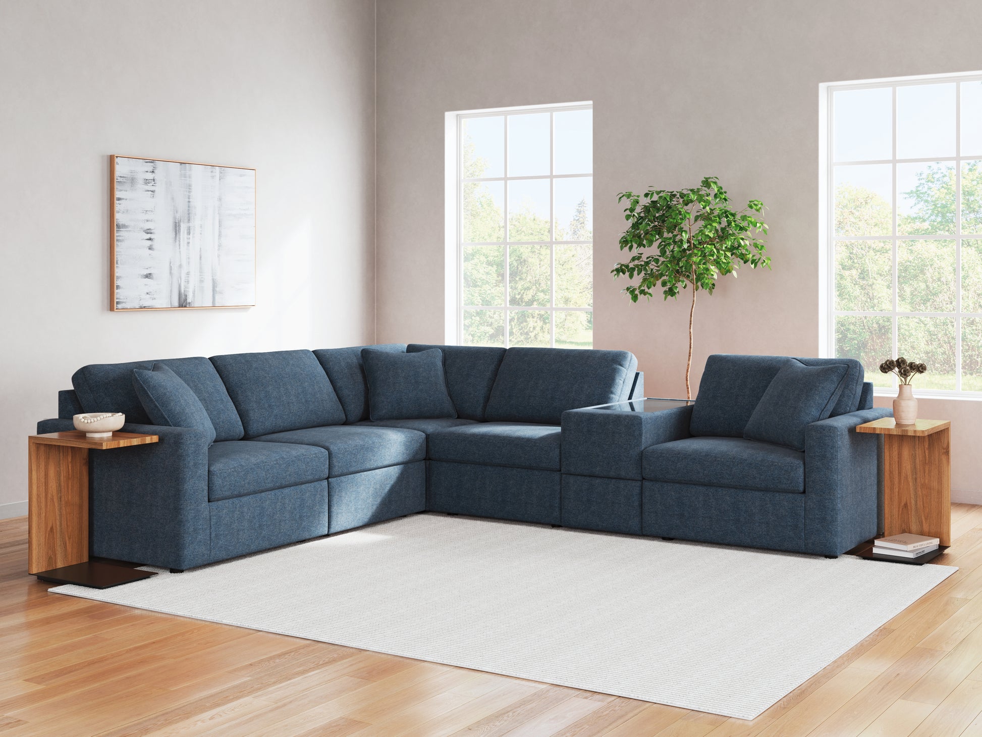 Orange Furniture Outlet - Ashley Furniture - Modmax Sectional - RAF 6-Piece Sectional / Ink - 92101S7