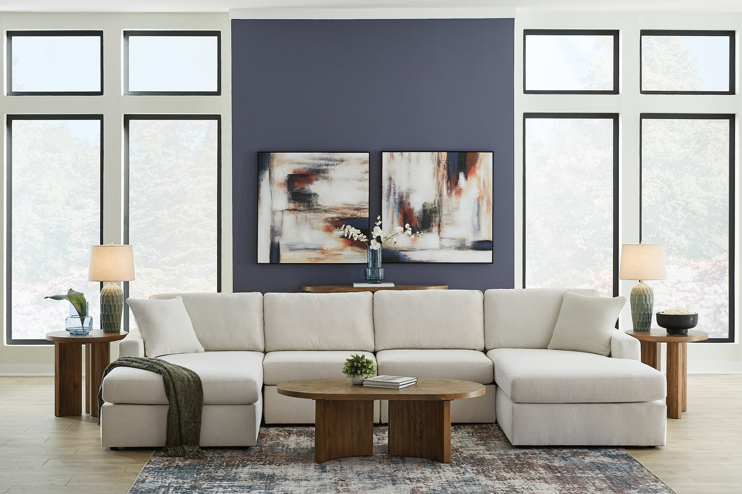 Orange Furniture Outlet - Ashley Furniture - Modmax Sectional - RAF 4-Piece Sectional with Chaise / Oyster - 92103S19