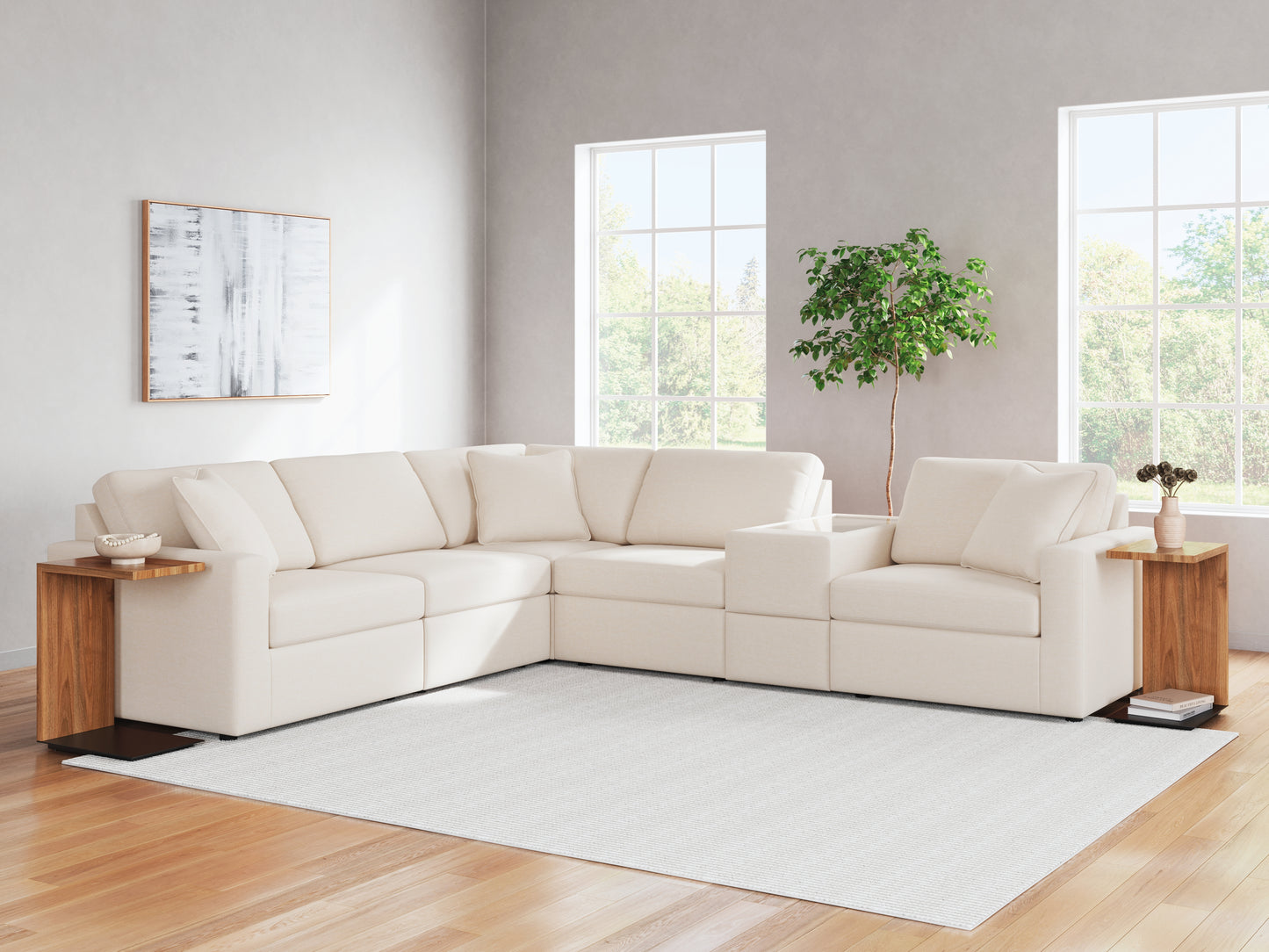 Orange Furniture Outlet - Ashley Furniture - Modmax Sectional - RAF 6-Piece Sectional / Oyster - 92103S7
