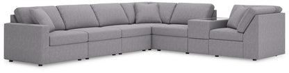 Orange Furniture Outlet - Ashley Furniture - Modmax Sectional - RAF 7-Piece Sectional / Granite - 92104S33
