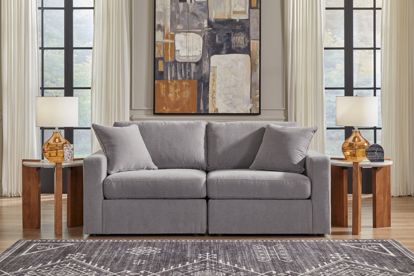 Orange Furniture Outlet - Ashley Furniture - Modmax Sectional - RAF 2-Piece Sectional / Granite - 92104S1