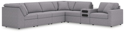 Orange Furniture Outlet - Ashley Furniture - Modmax Sectional - 7-Piece Sectional with Audio Console / Granite - 92104S34