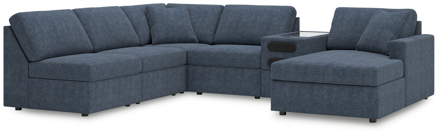 Orange Furniture Outlet - Ashley Furniture - Modmax Sectional - 6-Piece Sectional with Chaise and Audio Console / Ink - 92121S25