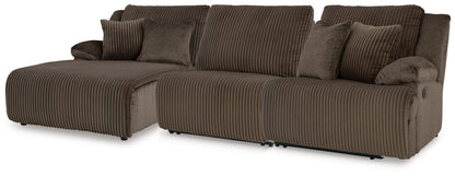 Orange Furniture Outlet - Ashley Furniture - Top Tier Sectional - 3-Piece Reclining Sofa Chaise Sectional / Chocolate - 92705S11
