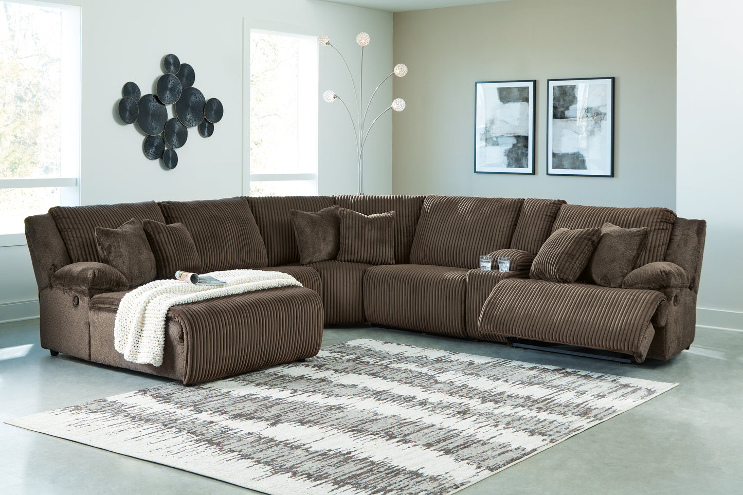 Orange Furniture Outlet - Ashley Furniture - Top Tier Sectional - 3-Piece Sectional Chofa / Alloy - 92706S10