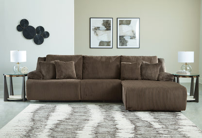 Orange Furniture Outlet - Ashley Furniture - Top Tier Sectional - 3-Piece Sectional Sofa Chaise / Chocolate - 92705S6