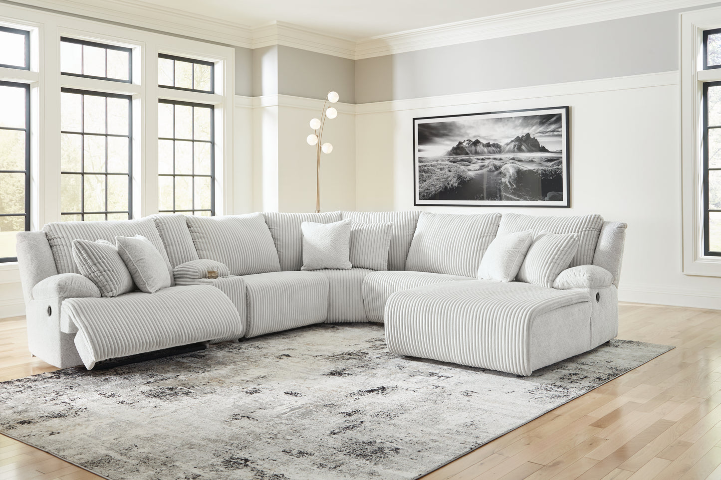 Orange Furniture Outlet - Ashley Furniture - Top Tier Sectional - 6-Piece Reclining Sectional with Chaise / Alloy - 92706S1