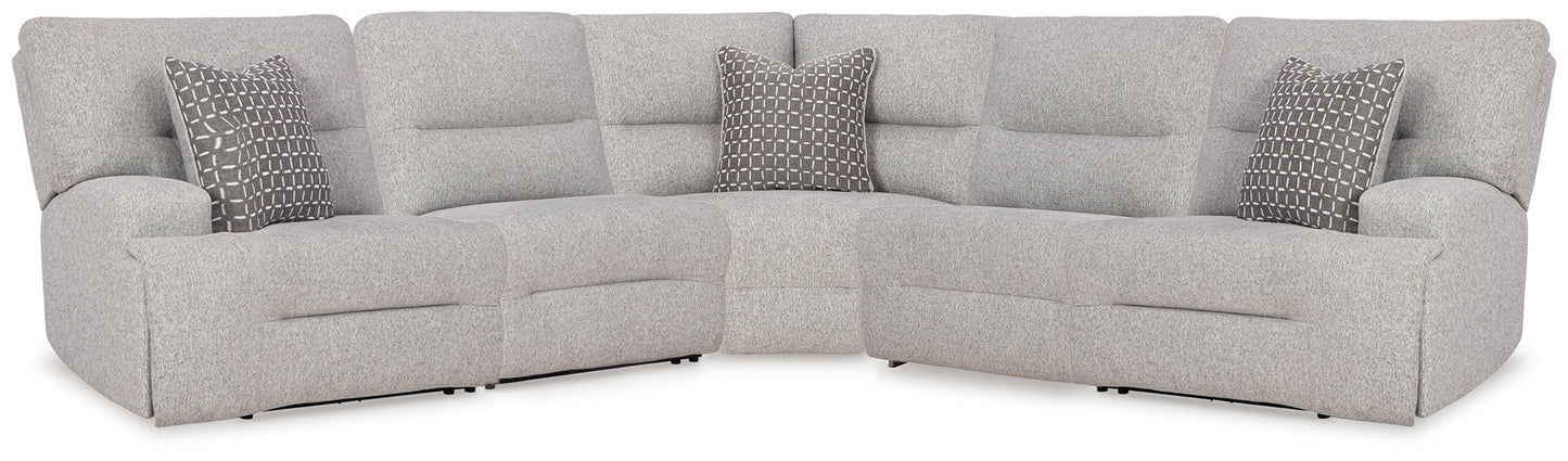 Orange Furniture Outlet - Ashley Furniture - Acklen Place Sectional - 5-Piece Power Reclining Sectional / Pewter - 93605S3