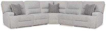 Orange Furniture Outlet - Ashley Furniture - Acklen Place Sectional - 5-Piece Power Reclining Sectional / Pewter - 93605S3