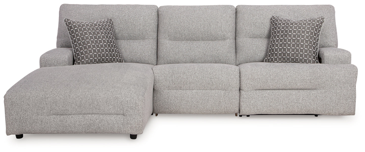 Orange Furniture Outlet - Ashley Furniture - Acklen Place Sectional - 3-Piece Power Reclining Sectional / Pewter - 93605S7