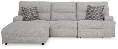 Orange Furniture Outlet - Ashley Furniture - Acklen Place Sectional - 3-Piece Power Reclining Sectional / Pewter - 93605S7