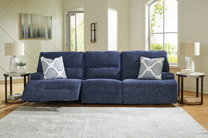 Orange Furniture Outlet - Ashley Furniture - Acklen Place Sectional - 3-Piece Power Reclining Sectional Sofa / Navy - 93607S18