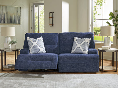 Orange Furniture Outlet - Ashley Furniture - Acklen Place Sectional - 2-Piece Power Reclining Sectional / Navy - 93607S16