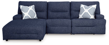 Orange Furniture Outlet - Ashley Furniture - Acklen Place Sectional - 3-Piece Power Reclining Sectional / Navy - 93607S7