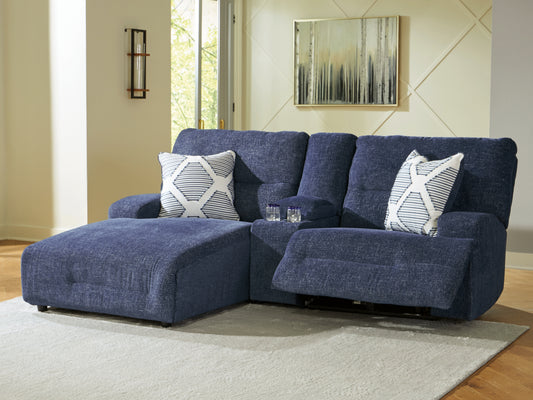Orange Furniture Outlet - Ashley Furniture - Acklen Place Sectional - 2-Piece Power Reclining Sectional / Navy - 93607S16