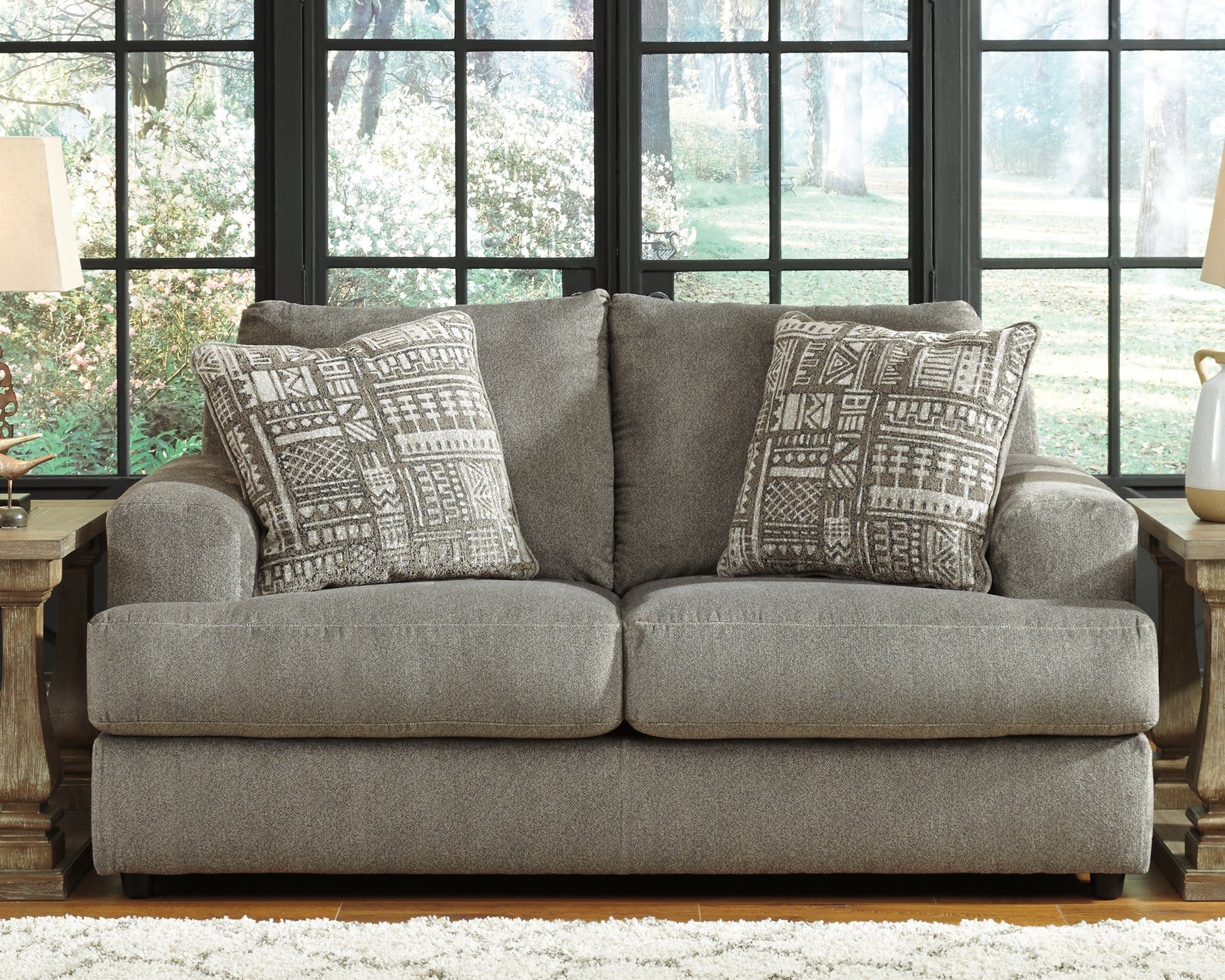 Orange Furniture Outlet - Ashley Furniture - Soletren Living Room - Loveseat / Ash - 9510335