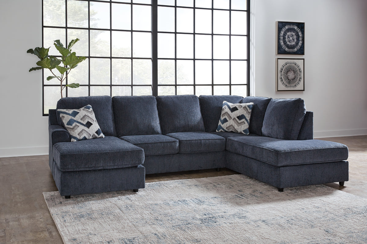 Orange Furniture Outlet - Ashley Furniture - Albar Place Sectional - LAF 2-Piece Sectional / Cobalt - 95302S1