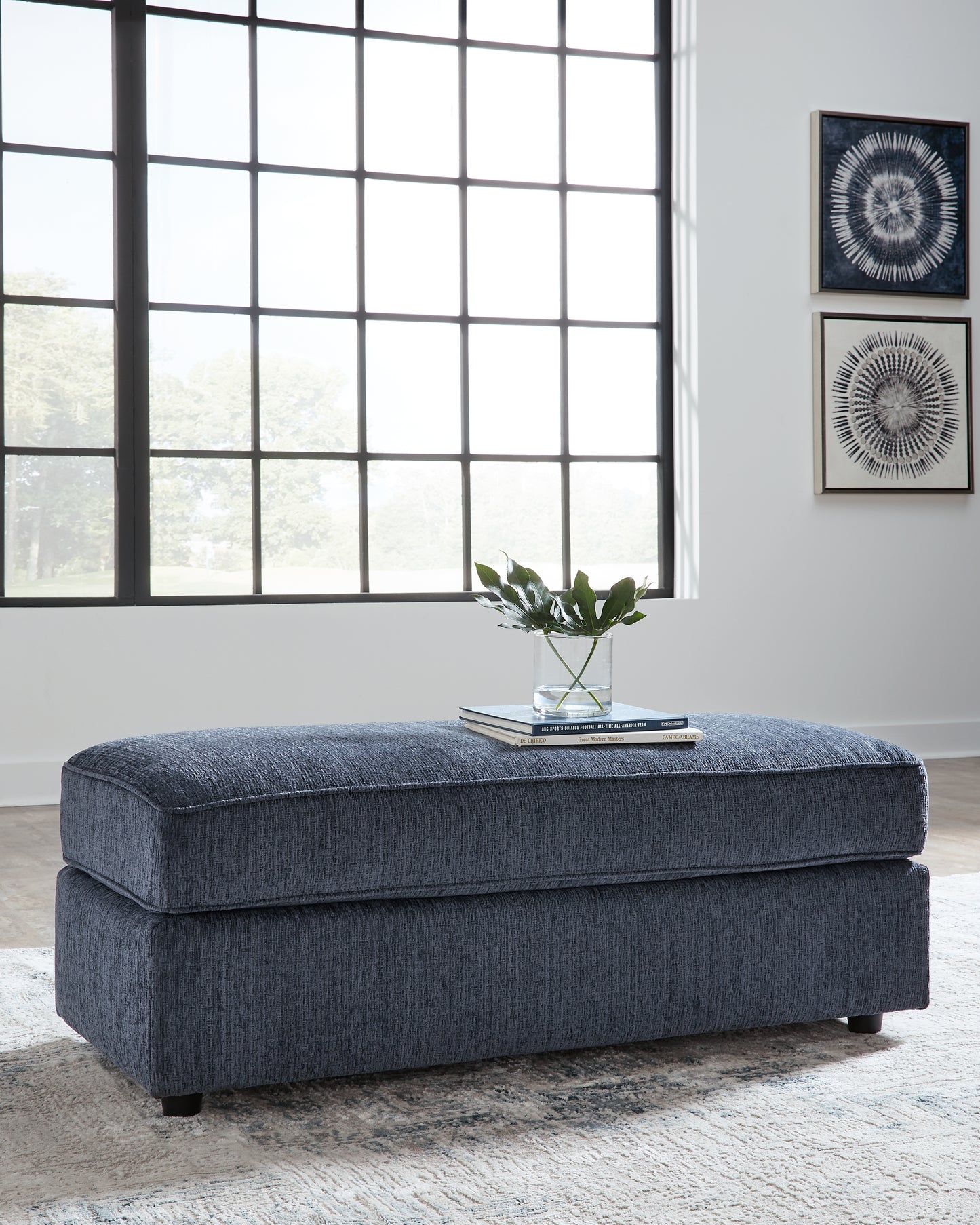 Orange Furniture Outlet - Ashley Furniture - Albar Place Living Room - Oversized Accent Ottoman / Cobalt - 9530208