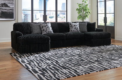 Orange Furniture Outlet - Ashley Furniture - Midnight-Madness Sectional - RAF 3-Piece Sectional with Chaise / Onyx - 98103S5