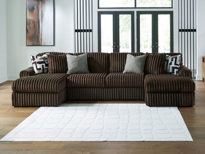 Orange Furniture Outlet - Ashley Furniture - Midnight-Madness Sectional - RAF 3-Piece Sectional with Chaise / Chocolate - 98104S5