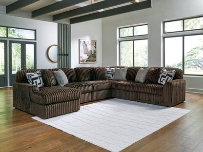 Orange Furniture Outlet - Ashley Furniture - Midnight-Madness Sectional - RAF 6-Piece Sectional with Chaise / Chocolate - 98104S23