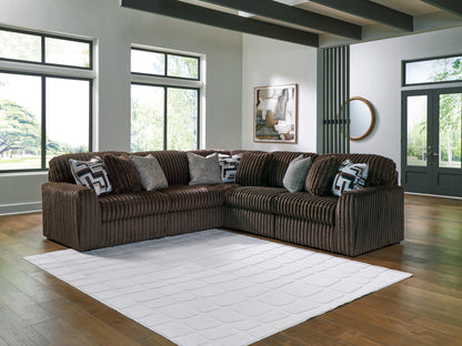 Orange Furniture Outlet - Ashley Furniture - Midnight-Madness Sectional - RAF 5-Piece Sectional / Chocolate - 98104S26