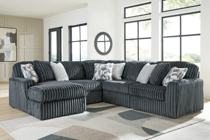 Orange Furniture Outlet - Ashley Furniture - Midnight-Madness Sectional - RAF 5-Piece Sectional with Chaise / Gunmetal - 98105S22